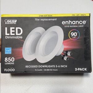 FEIT Electric LED Dimmable Downlights 2-Pack - White